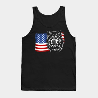 Proud Alaskan Malamute American Flag patriotic gift dog Tank Top